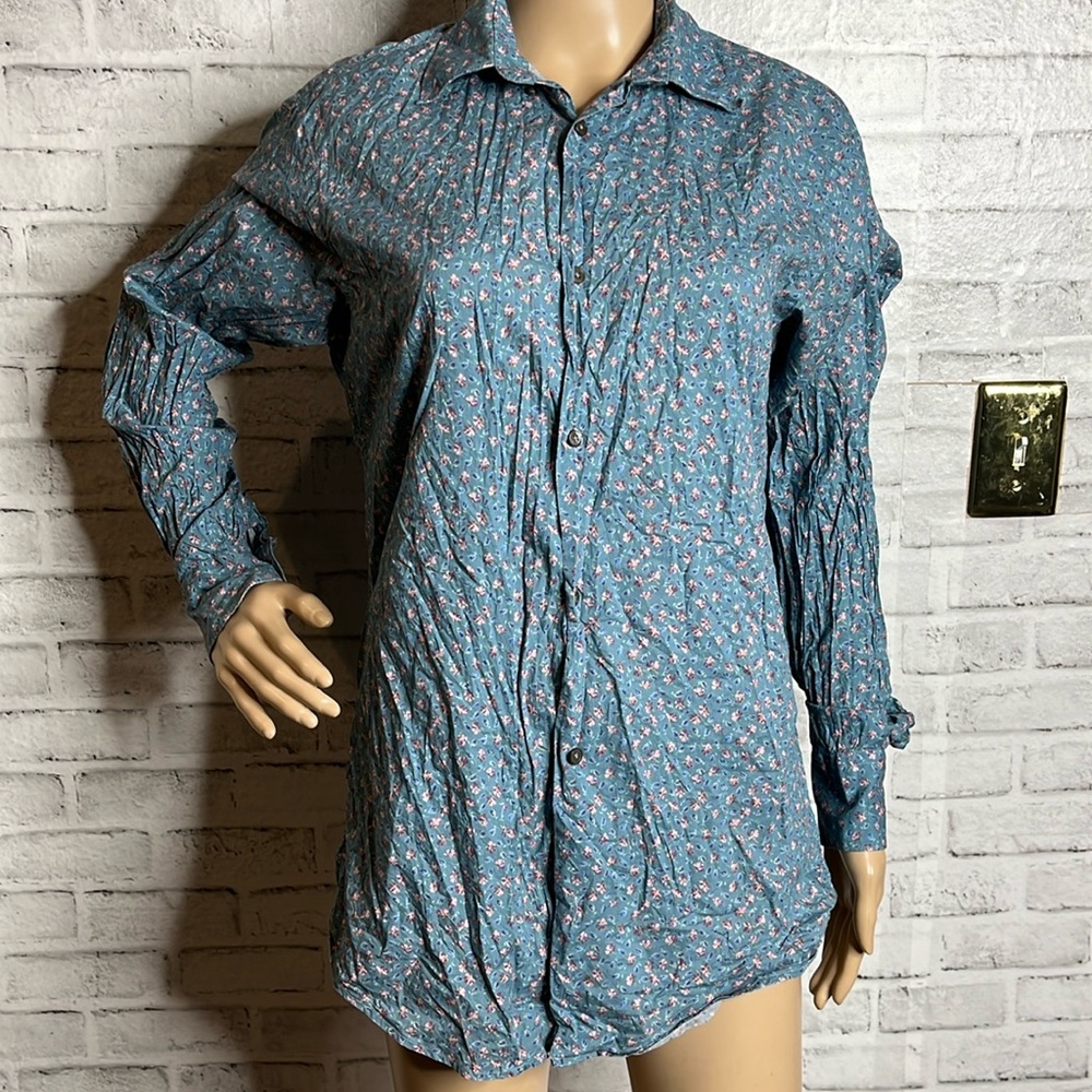 Liberty London Floral Blue Button Down Shirt